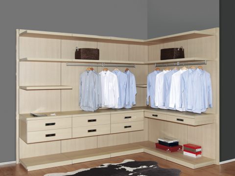 light wood frameless closet system poliform 